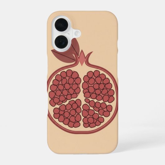 Antieke Granaatappel in plakjes iPhone 16 Hoesje (Achterkant)