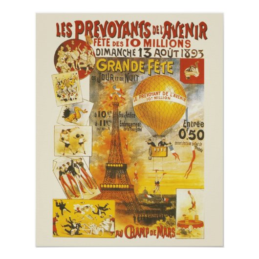 Antieke Grand Fete Fair Paris Poster (Voorkant)