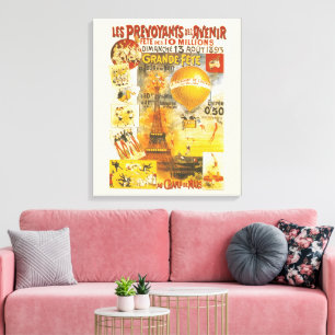 Antieke Grand Fete Fair Paris Poster Canvas Afdruk