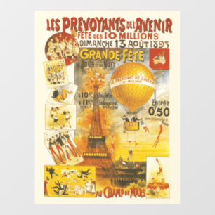Antieke Grand Fete Fair Paris Poster Raamsticker