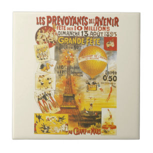 Antieke Grand Fete Fair Paris Poster Tegeltje