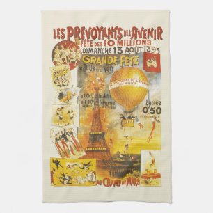 Antieke Grand Fete Fair Paris Poster Theedoek