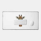 Antieke Gravure Giraffe Vector Kunst Design_1 Bureaumat (Keyboard & Muis)
