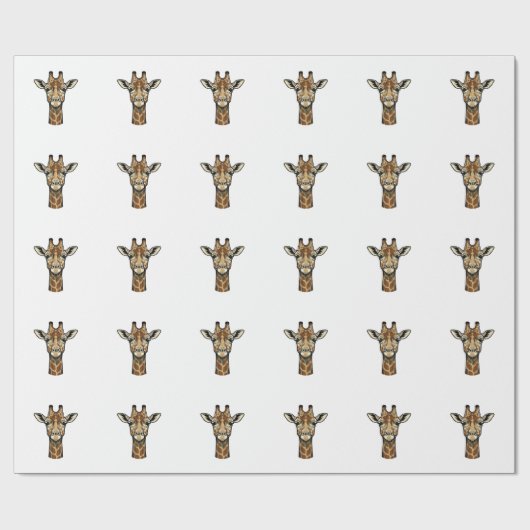 Antieke Gravure Giraffe Vector Kunst Design_1 Cadeaupapier (Vlak)