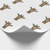 Antieke Gravure Giraffe Vector Kunst Design_1 Cadeaupapier (Hoek)