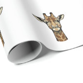Antieke Gravure Giraffe Vector Kunst Design_1 Cadeaupapier (Rol Hoek)