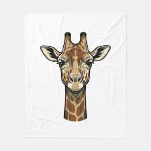 Antieke Gravure Giraffe Vector Kunst Design_1 Fleece Deken