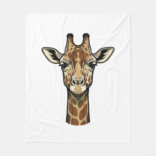 Antieke Gravure Giraffe Vector Kunst Design_1 Fleece Deken (Voorkant)