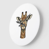 Antieke Gravure Giraffe Vector Kunst Design_1 Grote Klok (Hoek)