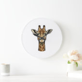 Antieke Gravure Giraffe Vector Kunst Design_1 Grote Klok (Huis)
