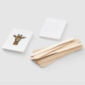 Antieke Gravure Giraffe Vector Kunst Design_1 Handwaaier (Niet-gemonteerd)