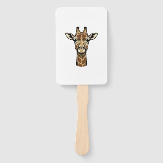 Antieke Gravure Giraffe Vector Kunst Design_1 Handwaaier (Voorkant)