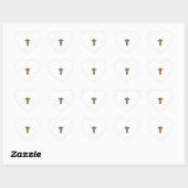 Antieke Gravure Giraffe Vector Kunst Design_1 Hart Sticker (Vel)