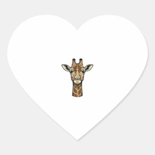 Antieke Gravure Giraffe Vector Kunst Design_1 Hart Sticker