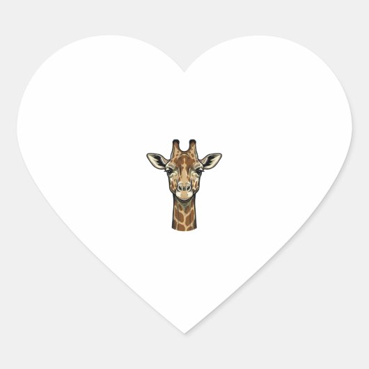 Antieke Gravure Giraffe Vector Kunst Design_1 Hart Sticker (Voorkant)