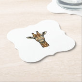 Antieke Gravure Giraffe Vector Kunst Design_1 Kartonnen Onderzetters (Gekanteld)