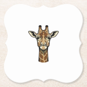 Antieke Gravure Giraffe Vector Kunst Design_1 Kartonnen Onderzetters