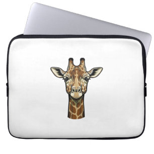 Antieke Gravure Giraffe Vector Kunst Design_1 Laptop Sleeve