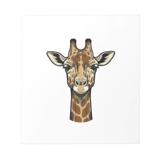 Antieke Gravure Giraffe Vector Kunst Design_1 Notitieblok (Voorkant)