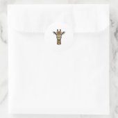 Antieke Gravure Giraffe Vector Kunst Design_1 Ronde Sticker (Tas)