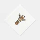 Antieke Gravure Giraffe Vector Kunst Design_1 Servet (Hoek)