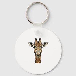 Antieke Gravure Giraffe Vector Kunst Design_1 Sleutelhanger