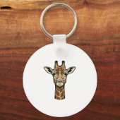 Antieke Gravure Giraffe Vector Kunst Design_1 Sleutelhanger (Voorkant)