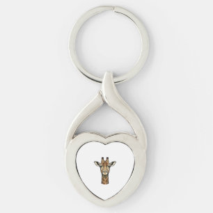 Antieke Gravure Giraffe Vector Kunst Design_1 Sleutelhanger