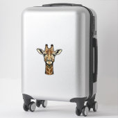 Antieke Gravure Giraffe Vector Kunst Design_1 Sticker (Koffer)