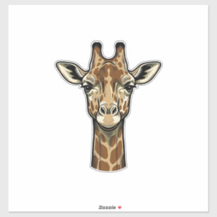 Antieke Gravure Giraffe Vector Kunst Design_1 Sticker