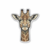 Antieke Gravure Giraffe Vector Kunst Design_1 Sticker (Voorkant)