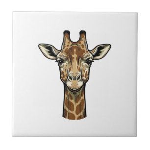 Antieke Gravure Giraffe Vector Kunst Design_1 Tegeltje