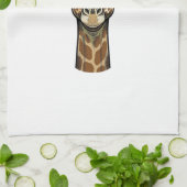 Antieke Gravure Giraffe Vector Kunst Design_1 Theedoek (Gevouwen)