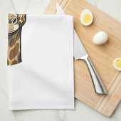 Antieke Gravure Giraffe Vector Kunst Design_1 Theedoek (Quarter Fold)