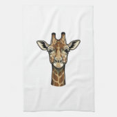 Antieke Gravure Giraffe Vector Kunst Design_1 Theedoek (Verticaal)