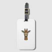 Antieke Gravure Giraffe Vector Kunst Ontwerp_1 Bagagelabel (Voorkant (verticaal))