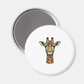 Antieke Gravure Giraffe Vector Kunst Ontwerp_1 Magneet (Voorkant / Achterkant)