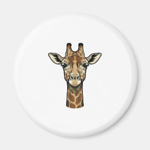 Antieke Gravure Giraffe Vector Kunst Ontwerp_1 Magneet