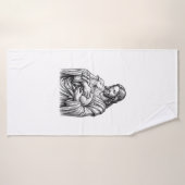 Antieke Gravure Herder Die Lam Vasthoudt Vector De Badhanddoek (Badhanddoek)