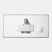 Antieke Gravure Herder Die Lam Vasthoudt Vector De Bureaumat (Keyboard & Muis)