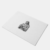 Antieke Gravure Herder Die Lam Vasthoudt Vector De Deurmat (Schuin)