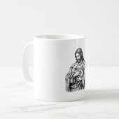 Antieke Gravure Herder Die Lam Vasthoudt Vector De Koffiemok (Voorkant links)