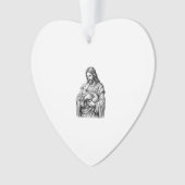 Antieke Gravure Herder Die Lam Vasthoudt Vector De Ornament (voorkant)