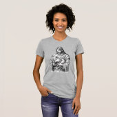 Antieke Gravure Herder Die Lam Vasthoudt Vector De T-shirt (Voorkant volledig)