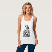 Antieke Gravure Herder Die Lam Vasthoudt Vector De Tanktop (Volledige Voorkant)