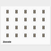 Antieke Gravure Herder en Lam Bos Ronde Sticker (Vel)