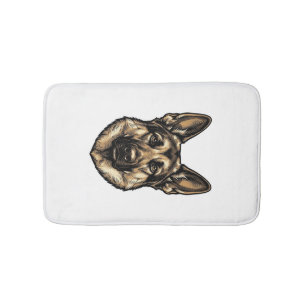 Antieke Gravure HerderHond Vector Design_1 Badmat