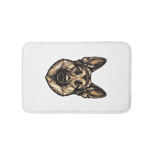 Antieke Gravure HerderHond Vector Design_1 Badmat (Voorkant)
