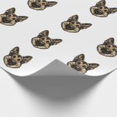 Antieke Gravure HerderHond Vector Design_1 Cadeaupapier (Hoek)