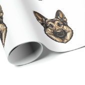 Antieke Gravure HerderHond Vector Design_1 Cadeaupapier (Rol Hoek)